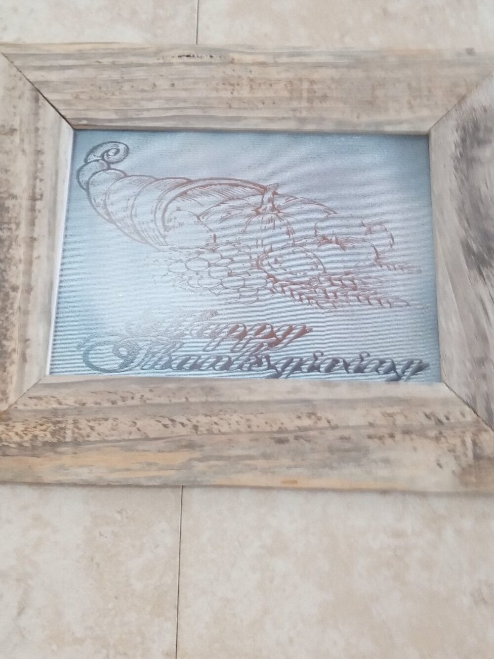 8"x10" Wood Burned Laser Engraved Frame art-Happy Thanksgiving-RD087